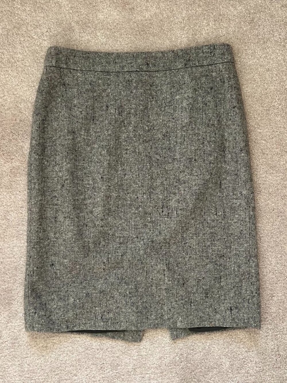 J.Crew Gray Heathered Wool Silk Tweed Pencil Skirt Size 2